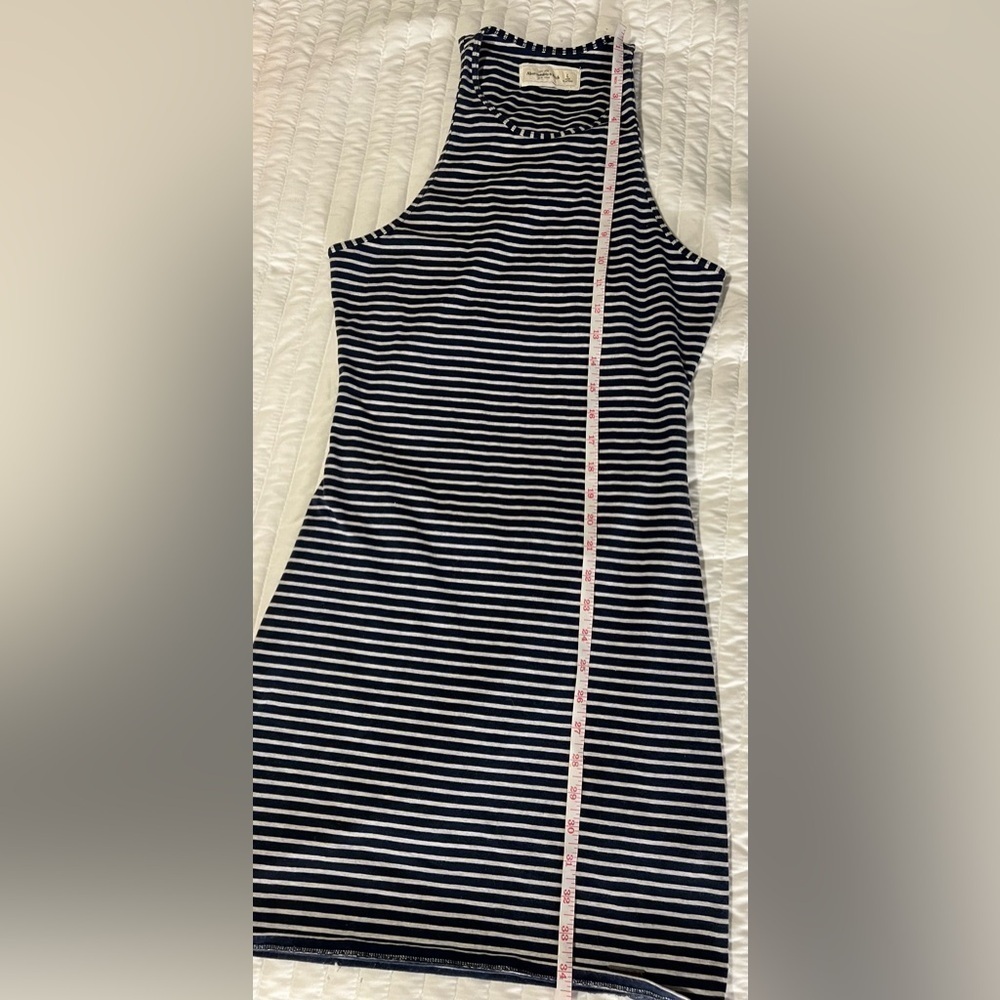 Abercrombie & Fitch blue striped backless peephole bodycon dress